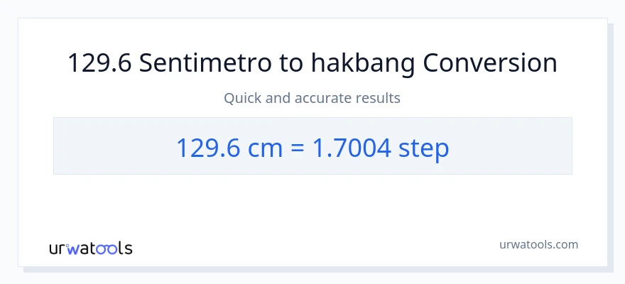 129.6 Mga Sentimetro patungong mga hakbang na conversion