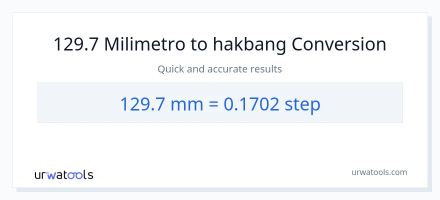 129.7 milimetro patungong mga hakbang na conversion