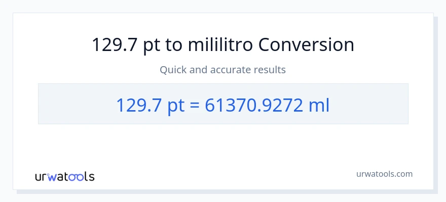 129.7 Pints patungong mga mililitro na conversion