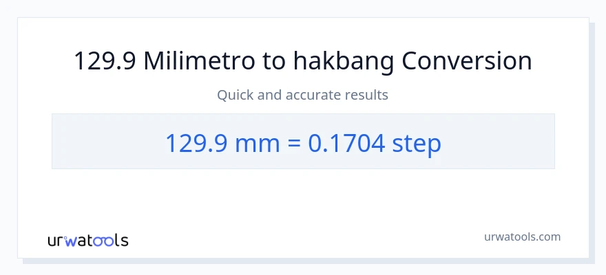 129.9 milimetro patungong mga hakbang na conversion