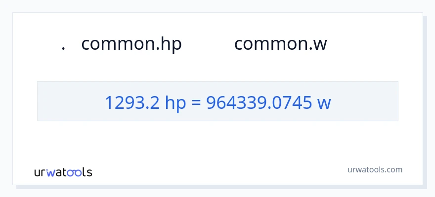1293.2 অশ্বশক্তি থেকে ওয়াট রূপান্তর