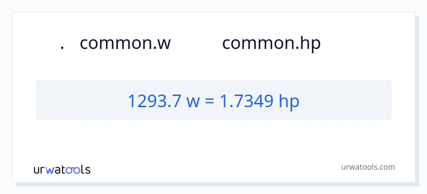 1293.7 ওয়াট থেকে অশ্বশক্তি রূপান্তর