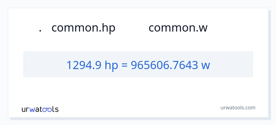 1294.9 অশ্বশক্তি থেকে ওয়াট রূপান্তর
