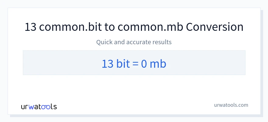 13 Bits 到 Megabytes 轉換