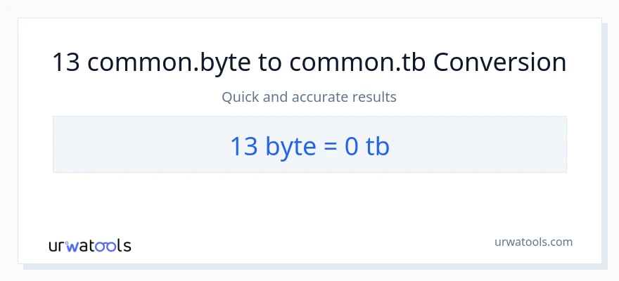 13 Bytes patungong Terabytes na conversion