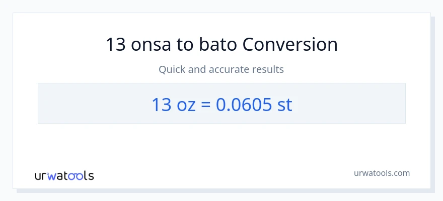 13 Mga onsa patungong Mga bato na conversion