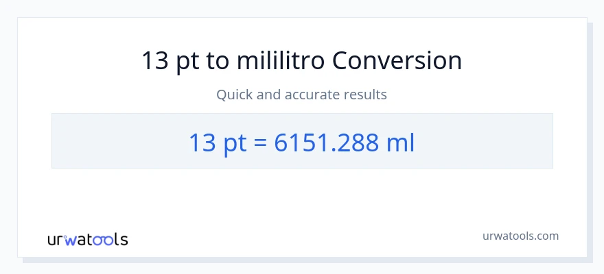13 Pints patungong mga mililitro na conversion