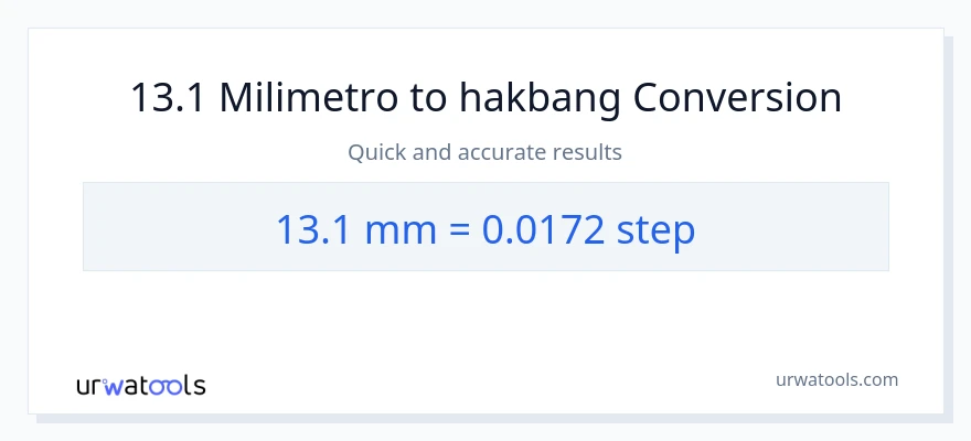 13.1 milimetro patungong mga hakbang na conversion