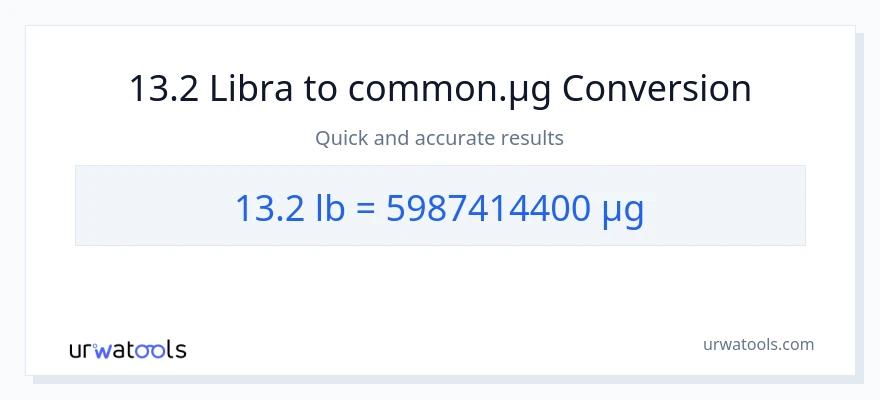 13.2 Lbs patungong mga mikrogramo na conversion