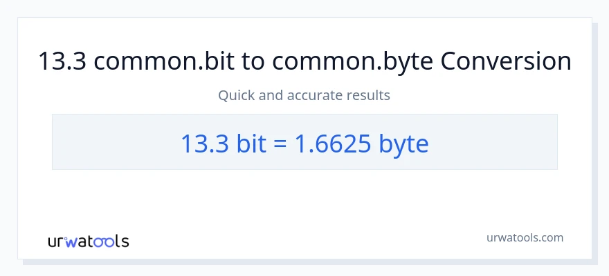 13.3 Bits patungong Bytes na conversion