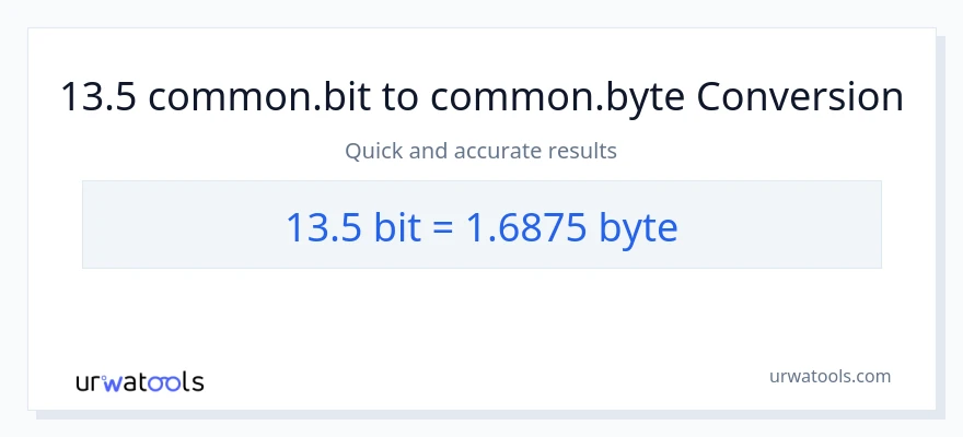 13.5 Bits patungong Bytes na conversion