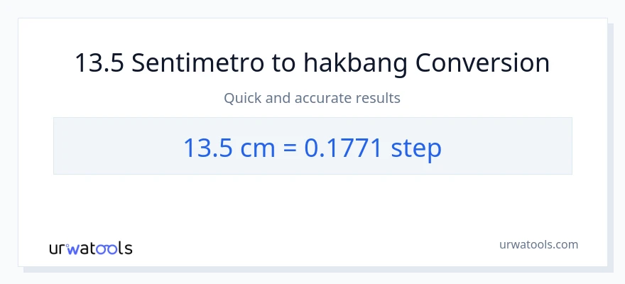 13.5 Mga Sentimetro patungong mga hakbang na conversion