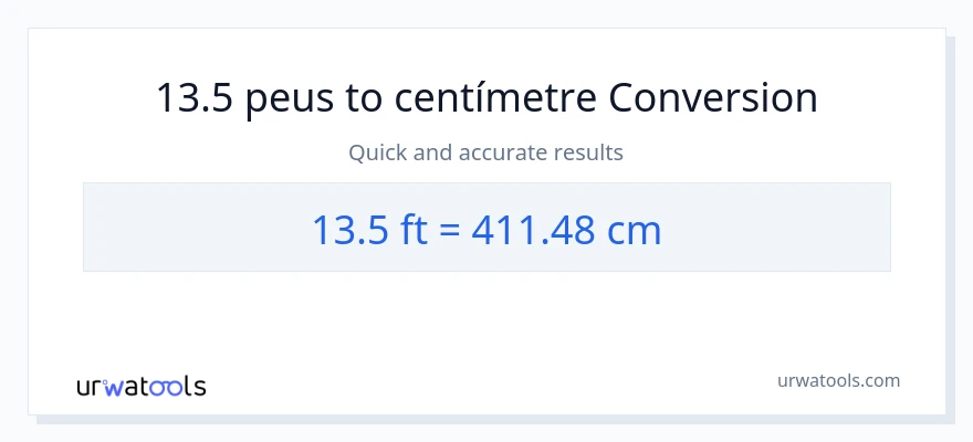 Conversió de 13.5 Peus a Centímetres