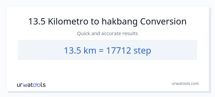 13.5 Kilometro patungong mga hakbang na conversion
