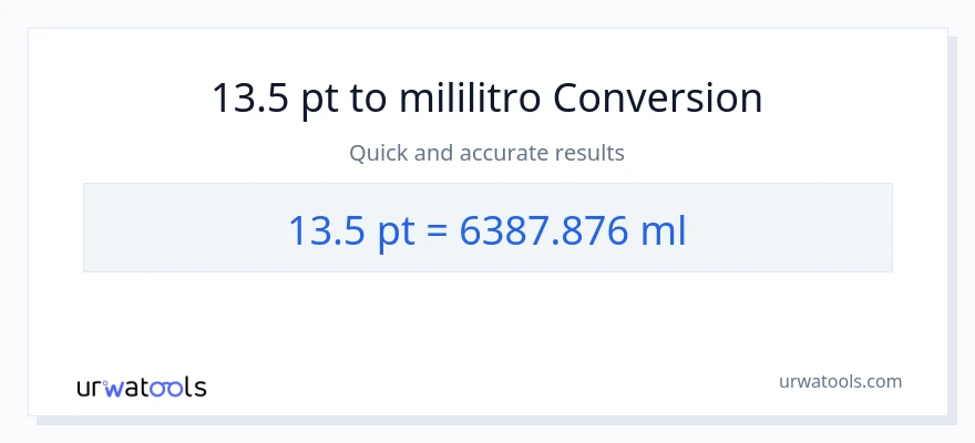 13.5 Pints patungong mga mililitro na conversion