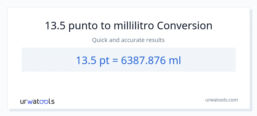 Conversione da 13.5 Pints a millilitri