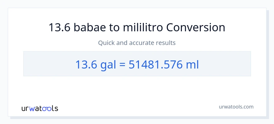 13.6 Mga galon patungong mga mililitro na conversion