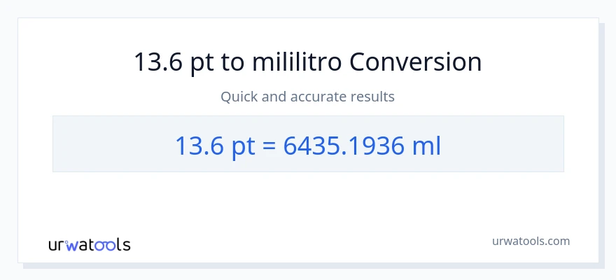 13.6 Pints patungong mga mililitro na conversion