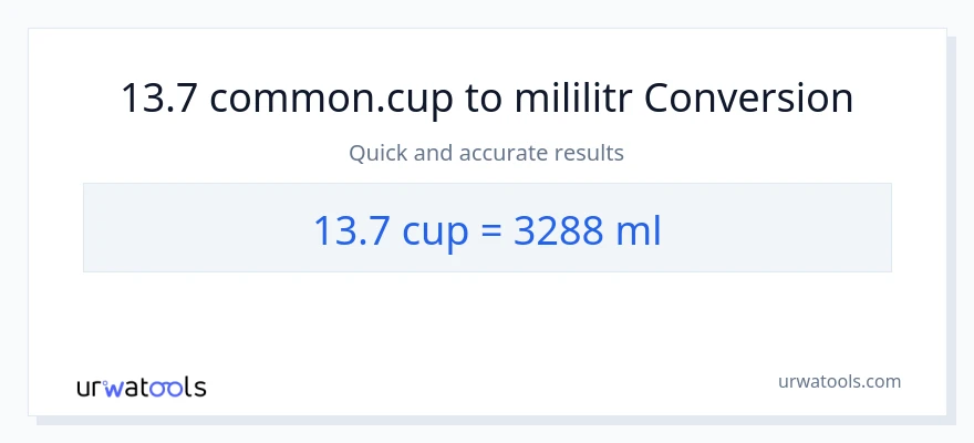 Konwersja 13.7 stan nietrzeźwy do mililitry
