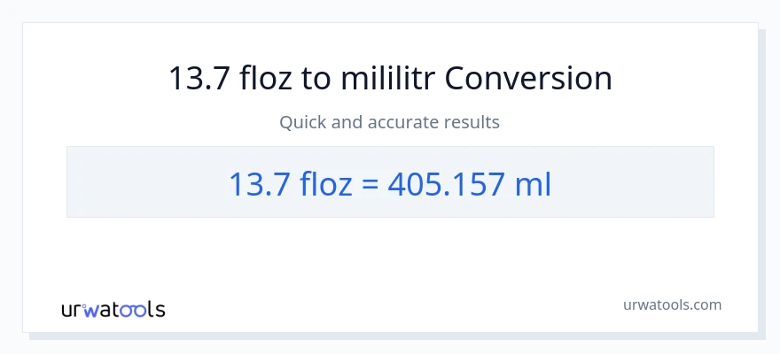 Konverze z tekuté unce na mililitrů: 13.7
