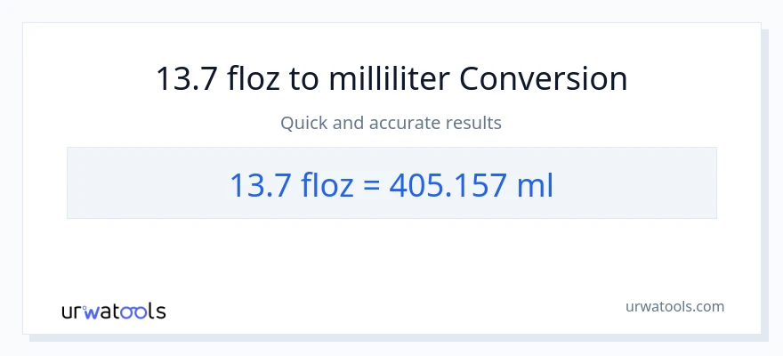 13.7 flydende ounces til milliliter konvertering