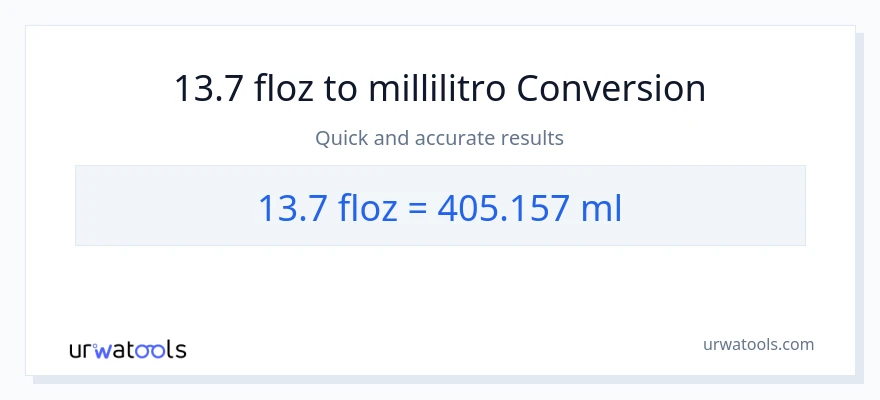 Conversione da 13.7 once fluide a millilitri