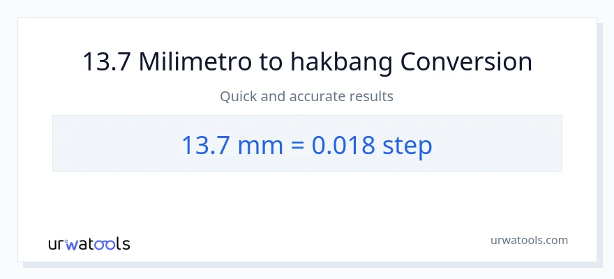 13.7 milimetro patungong mga hakbang na conversion