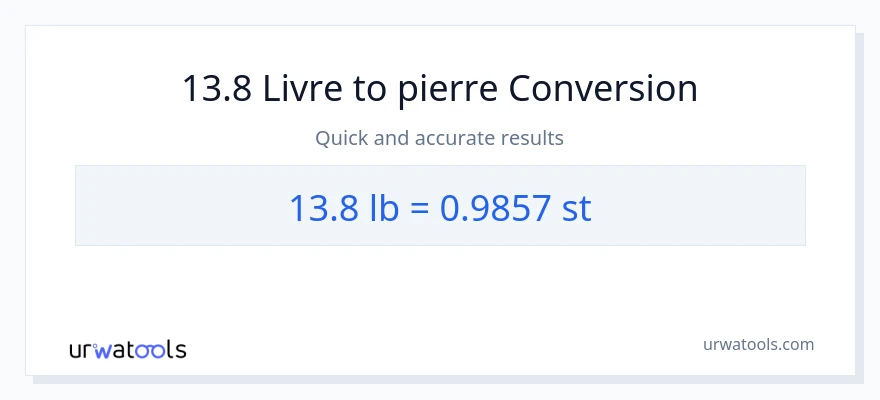 Conversion 13.8 Lbs vers Pierres