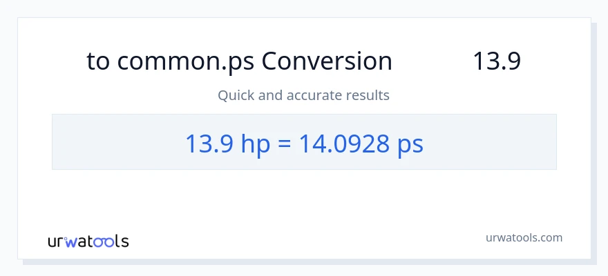 تبدیل 13.9 اسب بخار به Metric Horsepower