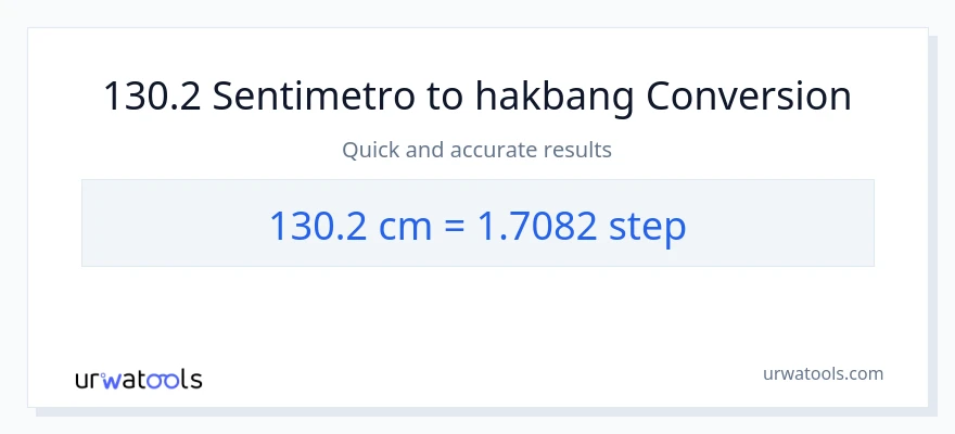 130.2 Mga Sentimetro patungong mga hakbang na conversion