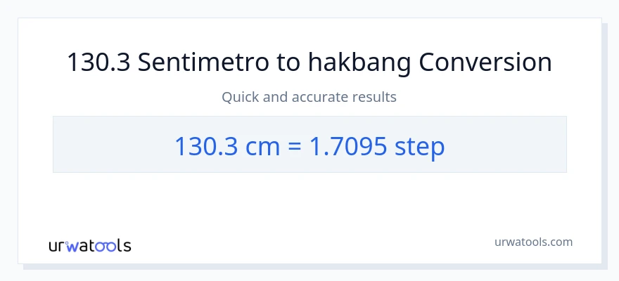 130.3 Mga Sentimetro patungong mga hakbang na conversion
