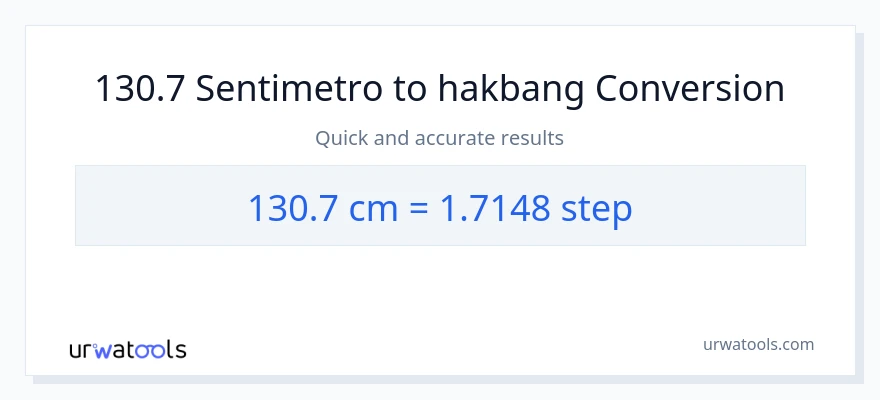 130.7 Mga Sentimetro patungong mga hakbang na conversion