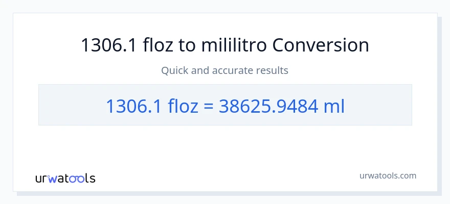 1306.1 mga onsa ng likido patungong mga mililitro na conversion