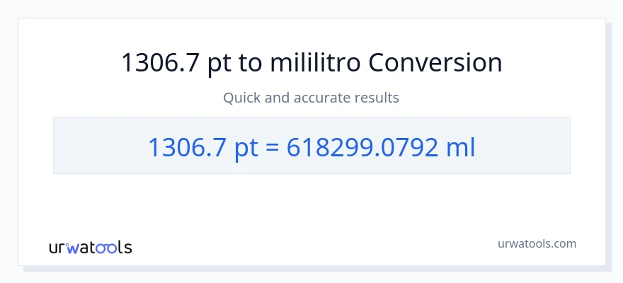 1306.7 Pints patungong mga mililitro na conversion