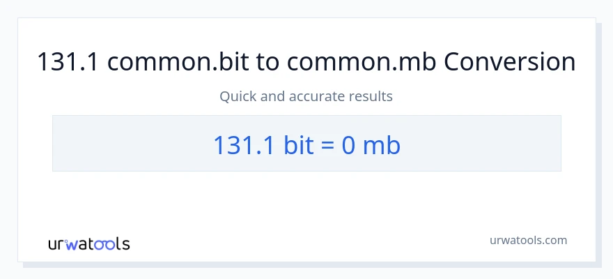 131.1 Bits patungong Megabytes na conversion