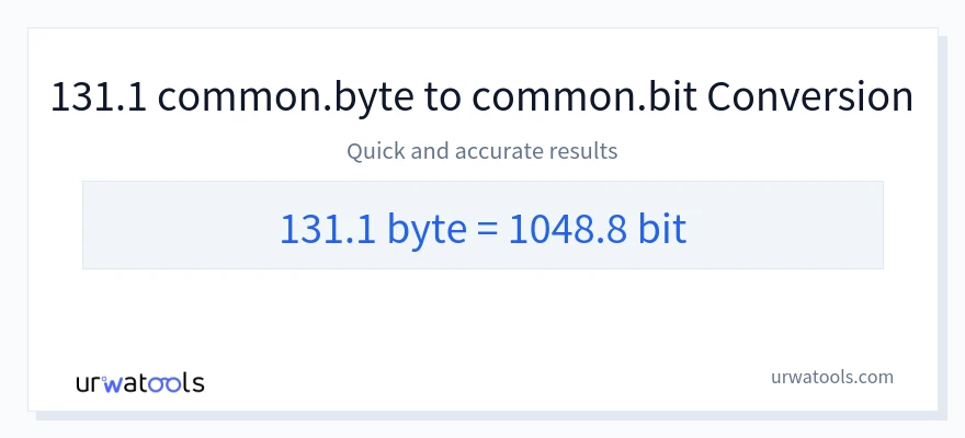 131.1 Bytes 到 Bits 轉換