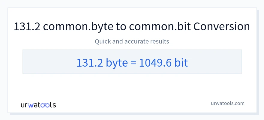 131.2 Bytes 到 Bits 轉換