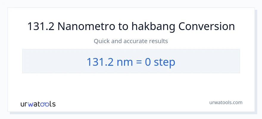 131.2 mga nanometer patungong mga hakbang na conversion