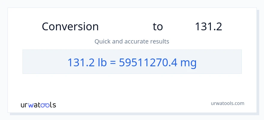 تبدیل 131.2 Lbs به میلی‌گرم