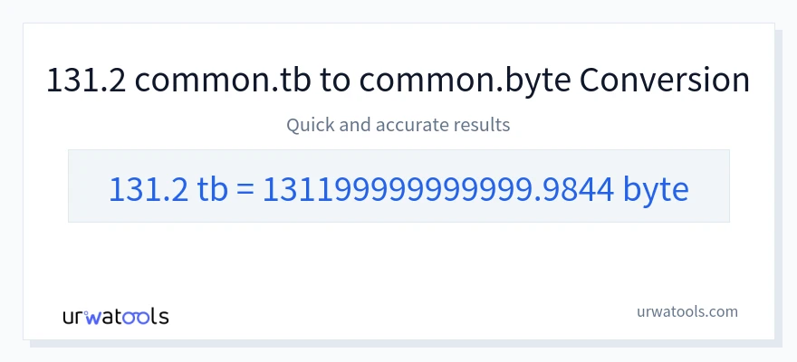 131.2 Terabytes 到 Bytes 轉換