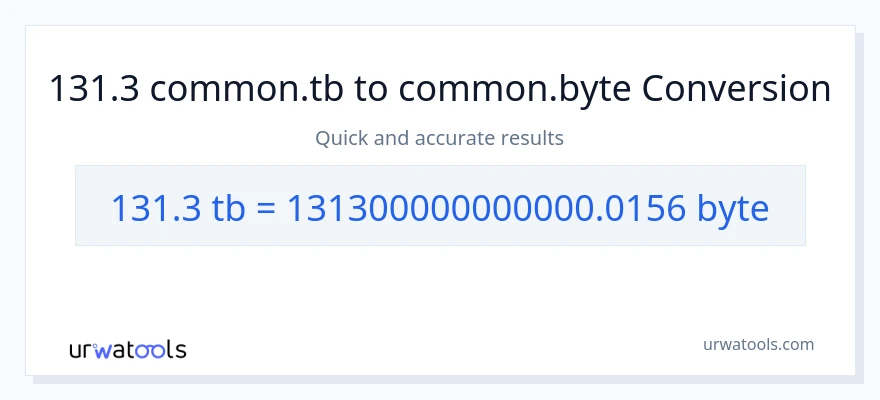 131.3 Terabytes patungong Bytes na conversion