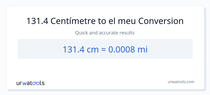 Conversió de 131.4 Centímetres a milles