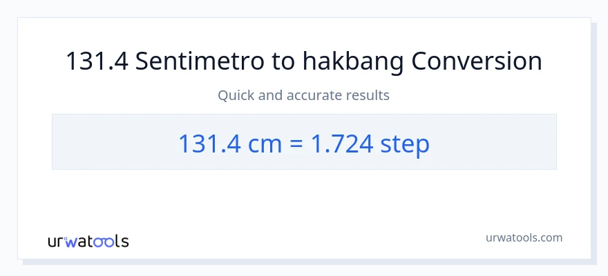 131.4 Mga Sentimetro patungong mga hakbang na conversion