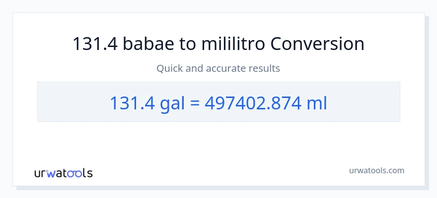 131.4 Mga galon patungong mga mililitro na conversion