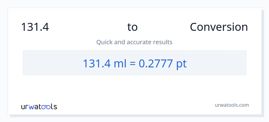 131.4 మిల్లీలీటర్లు నుండి Pints కు మార్పిడి