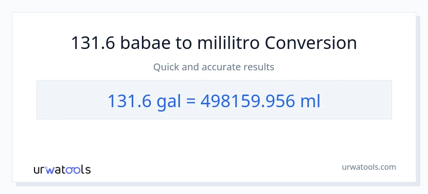131.6 Mga galon patungong mga mililitro na conversion