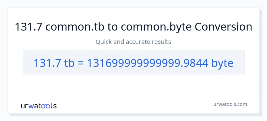 131.7 Terabytes patungong Bytes na conversion