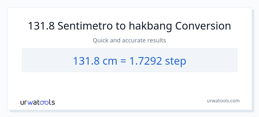 131.8 Mga Sentimetro patungong mga hakbang na conversion