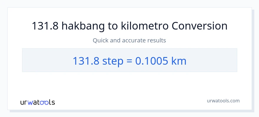 131.8 mga hakbang patungong Kilometro na conversion