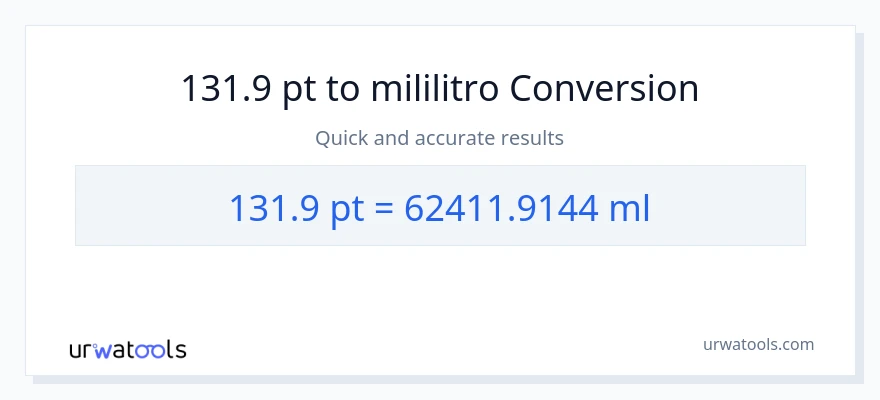 131.9 Pints patungong mga mililitro na conversion